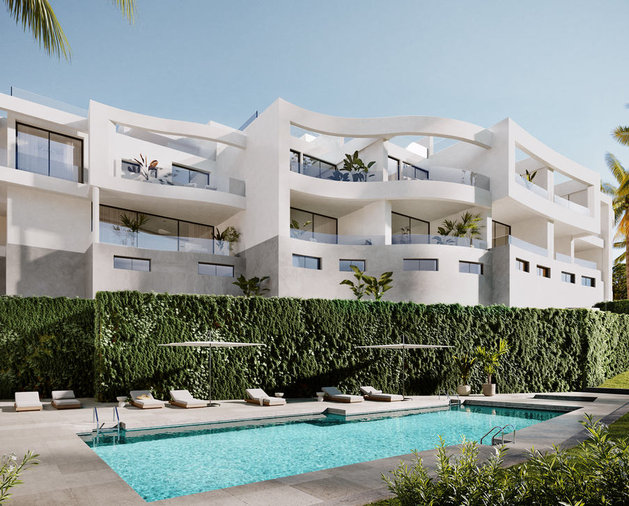 Modern town houses in Mijas Costa with sea views