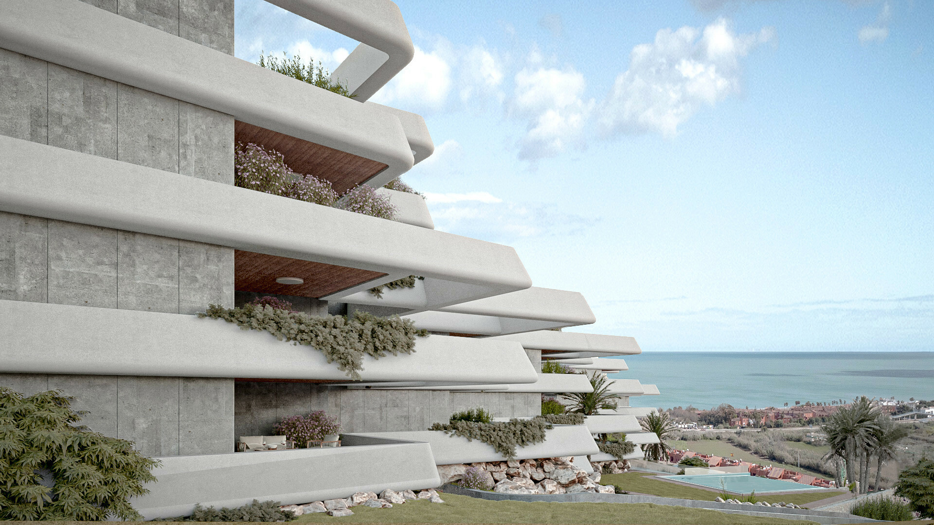 Modern apartments in La Duquesa with sea view