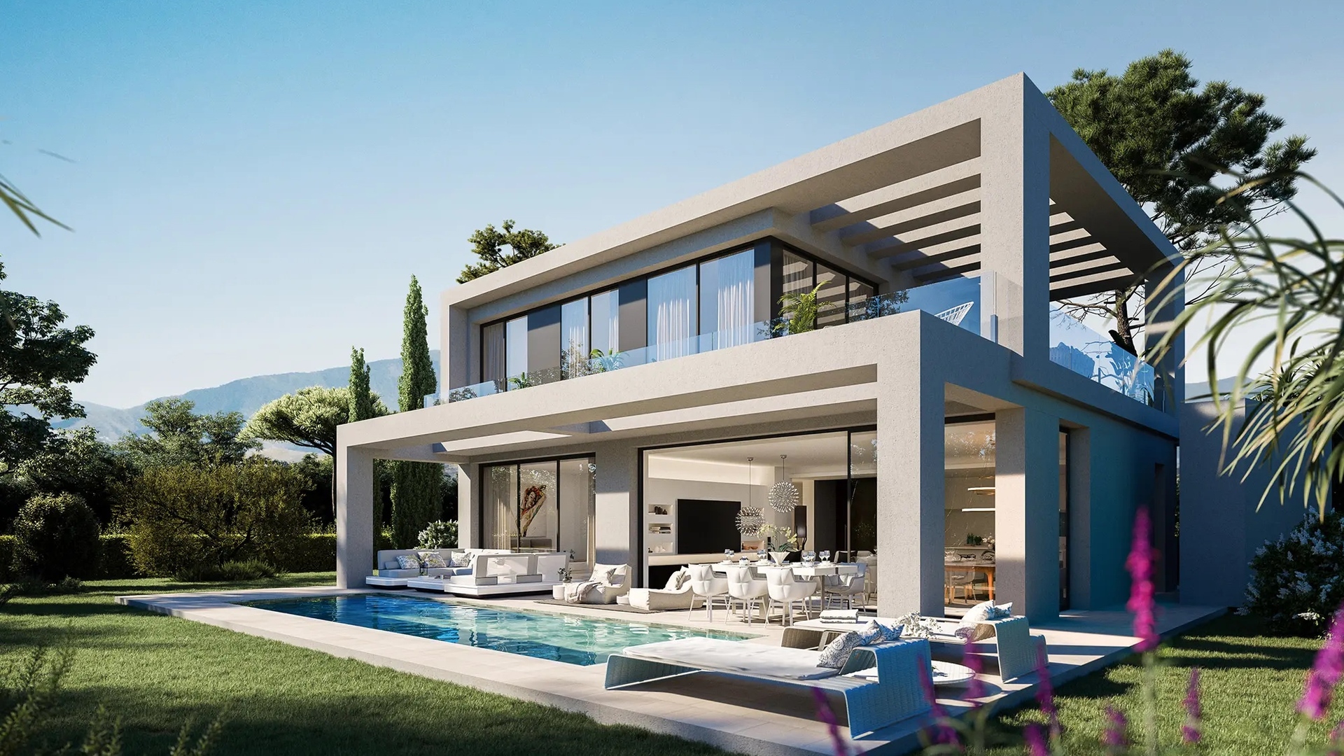 Golf villas with sea views in Benahavís