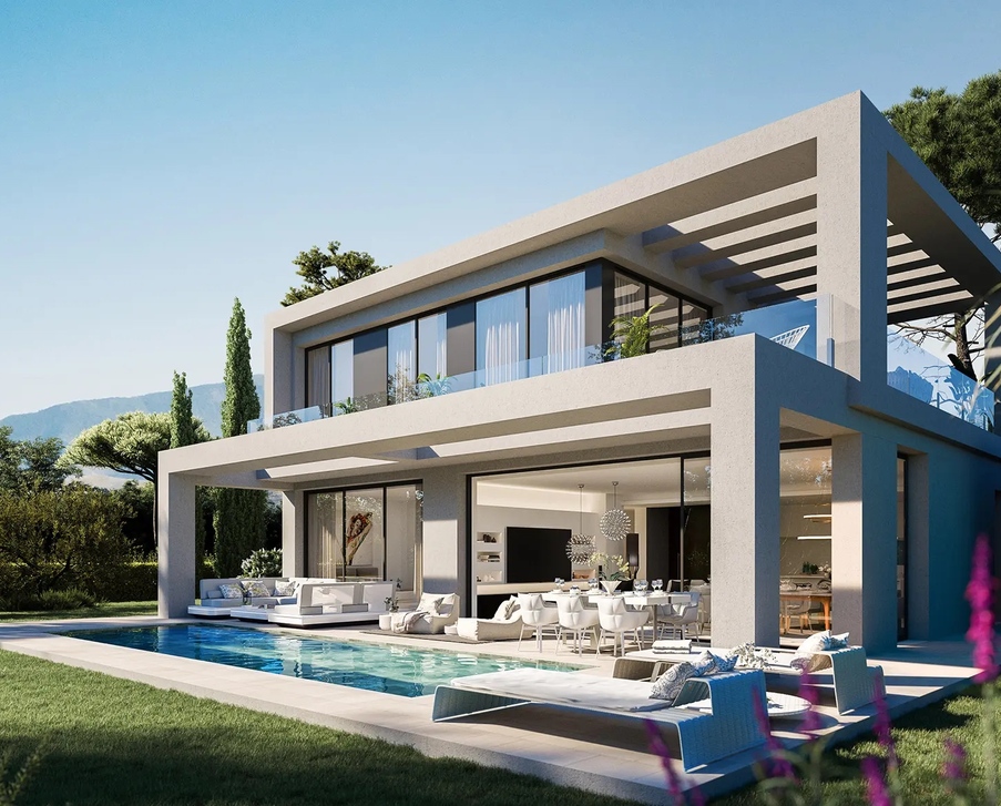 Golf villas with sea views in Benahavís