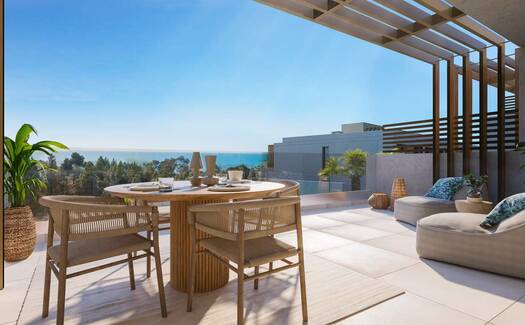 Houses between the golf course and the beach in Mijas Costa