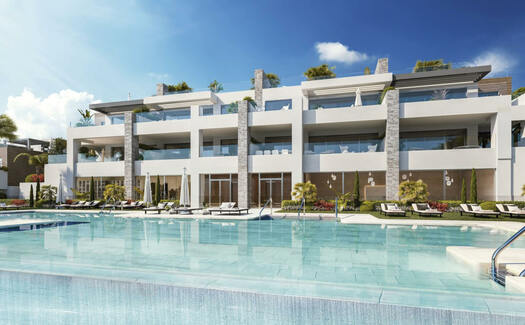 Apartment complex by the sand dunes in Cabopino