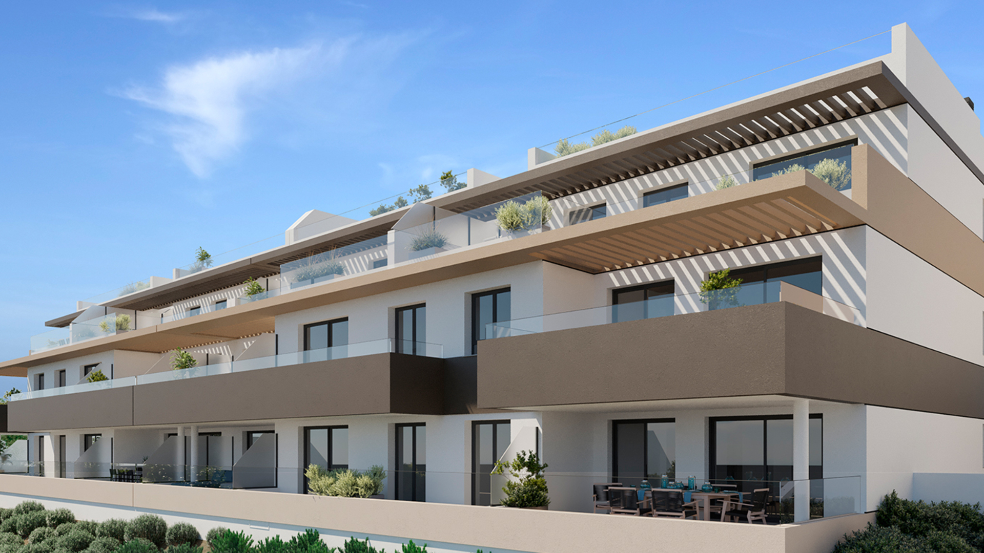 Apartment complex by the beach in Estepona