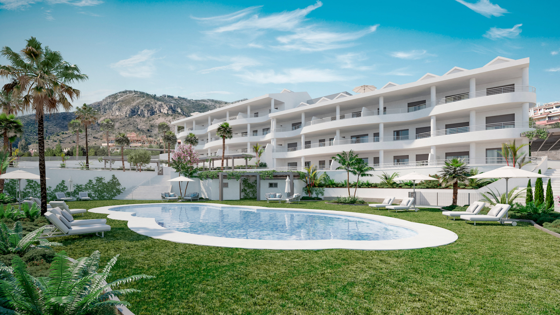 Residence on the edge of Benalmádena with sea views