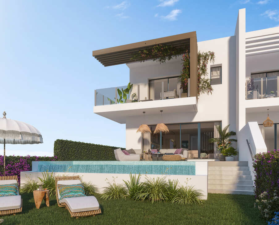 Modern townhouses with sea views in Mijas Costa