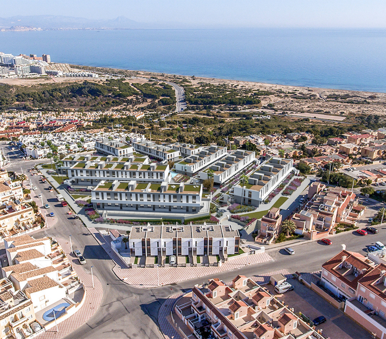 Apartments by the beach and sand dunes of Carabassi on the Costa Blanca