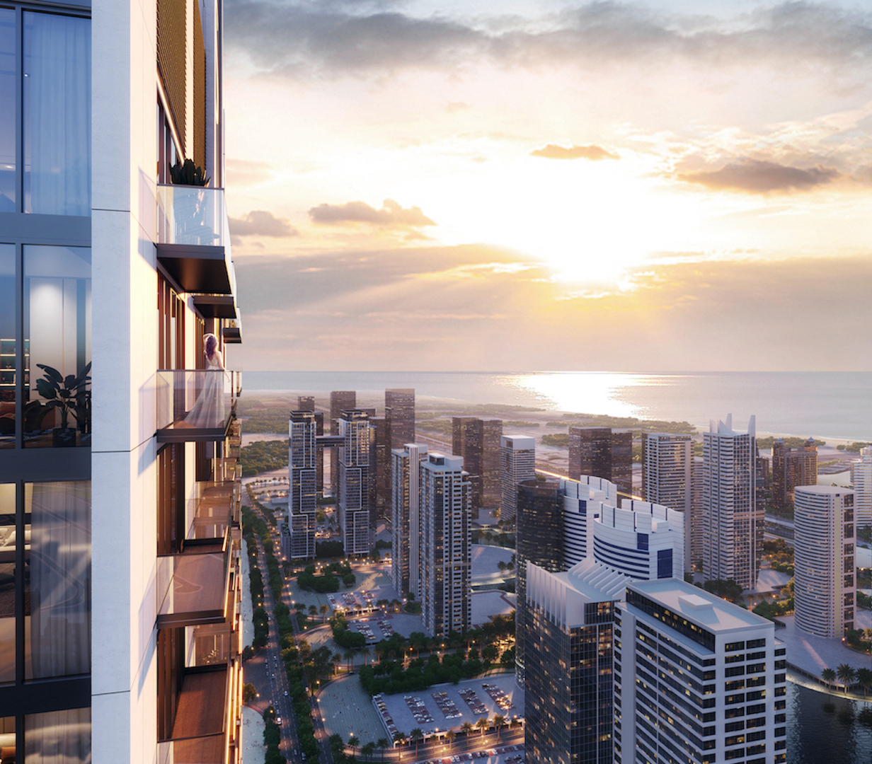 Moderní byty a penthousy v mrakodrapové rezidenci v Dubaji s výhledem na moře