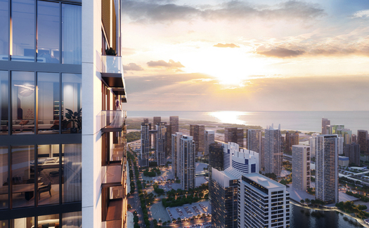 Moderní byty a penthousy v mrakodrapové rezidenci v Dubaji s výhledem na moře