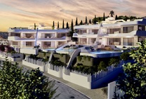 Premium penthouses right next to the golf course with sea views and private pools in Marbella