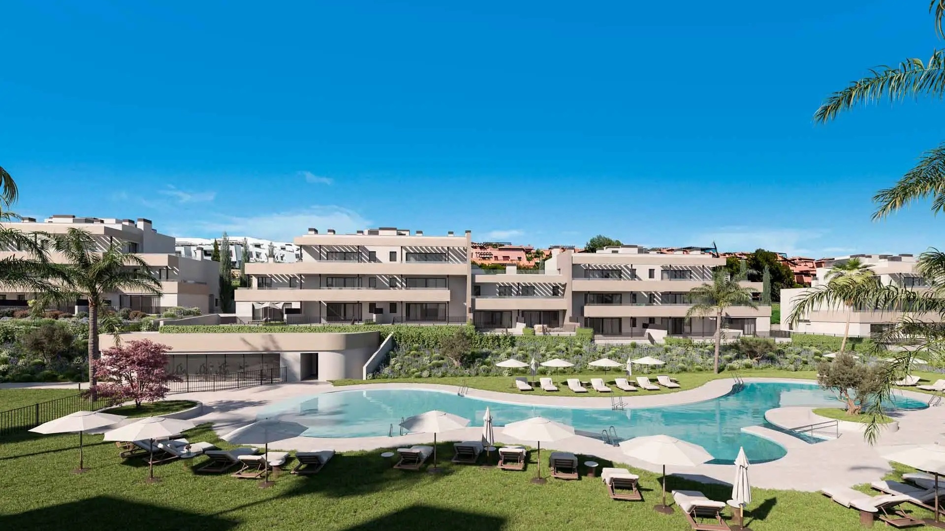 Modern apartments right next to the golf course at Casares Costa