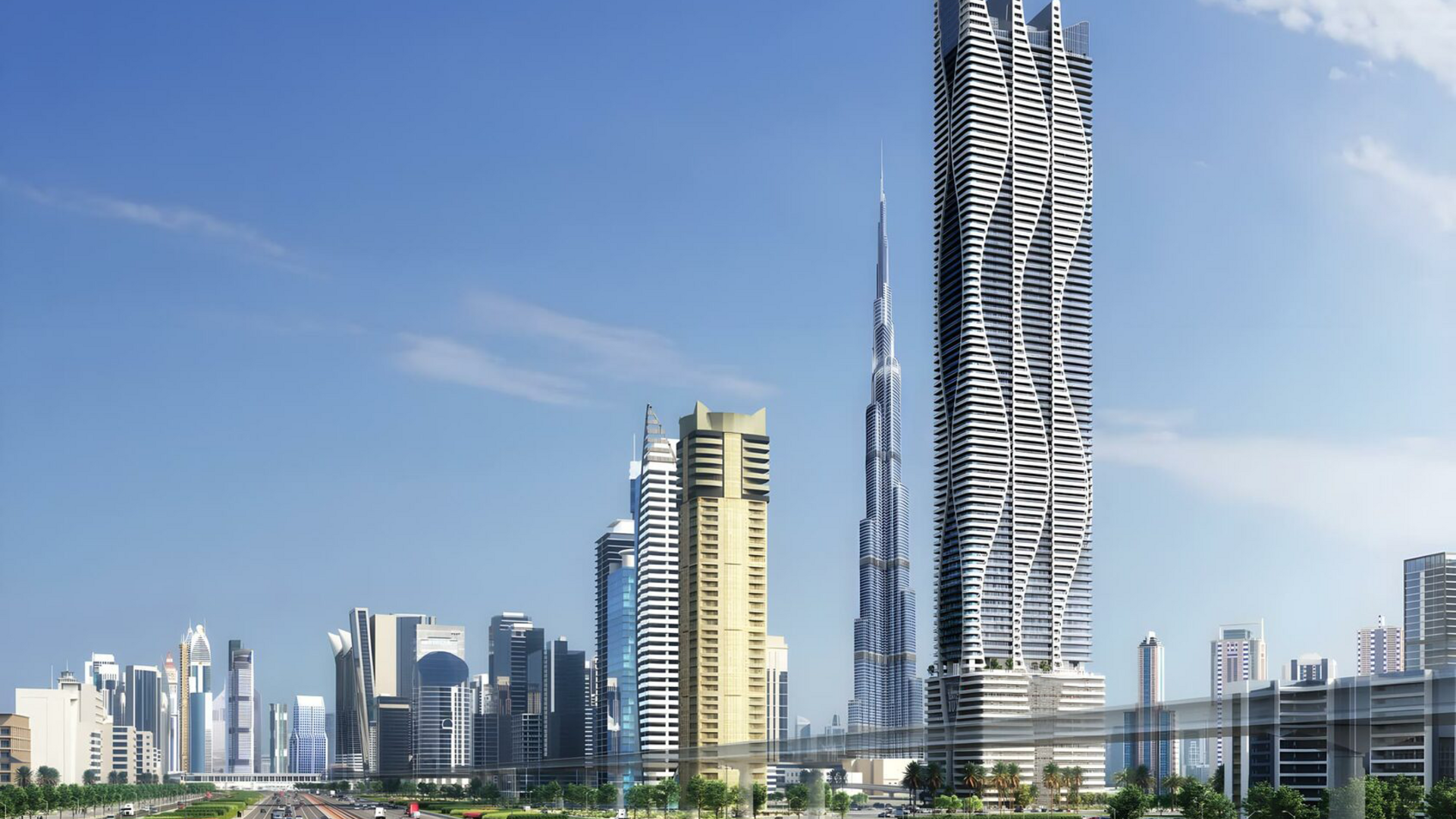 Ikonický rezidenční mrakodrap v centru Dubaje v byznysovém centru Business Bay