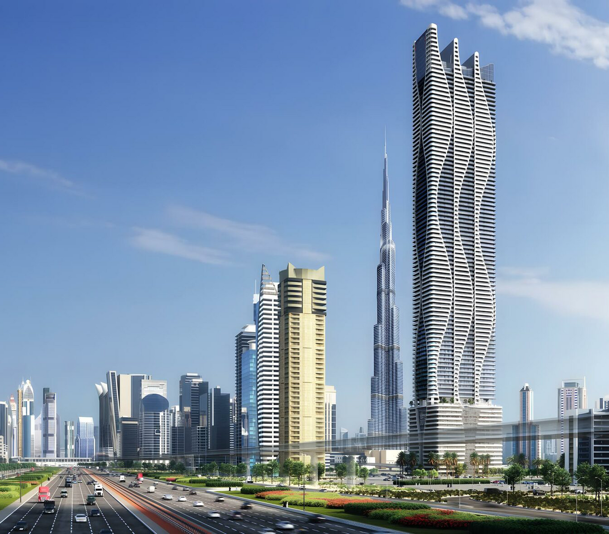 Ikonický rezidenční mrakodrap v centru Dubaje v byznysovém centru Business Bay