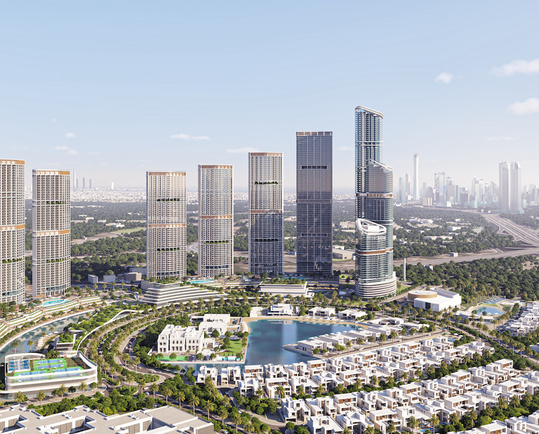 Unikátní mrakodrapový rezidenční komplex luxusních bytů a vil na okraji centra Dubaje
